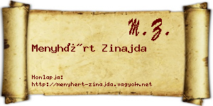 Menyhért Zinajda névjegykártya
